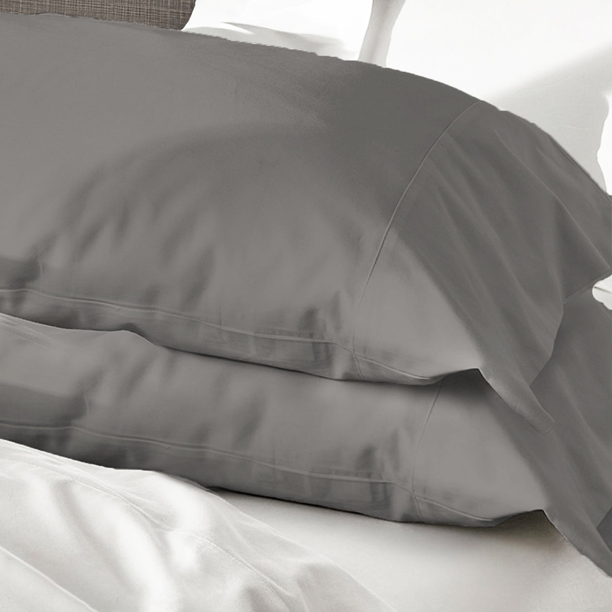 Organic Cotton Pillow Cover - Set of 2 | Stone Grey