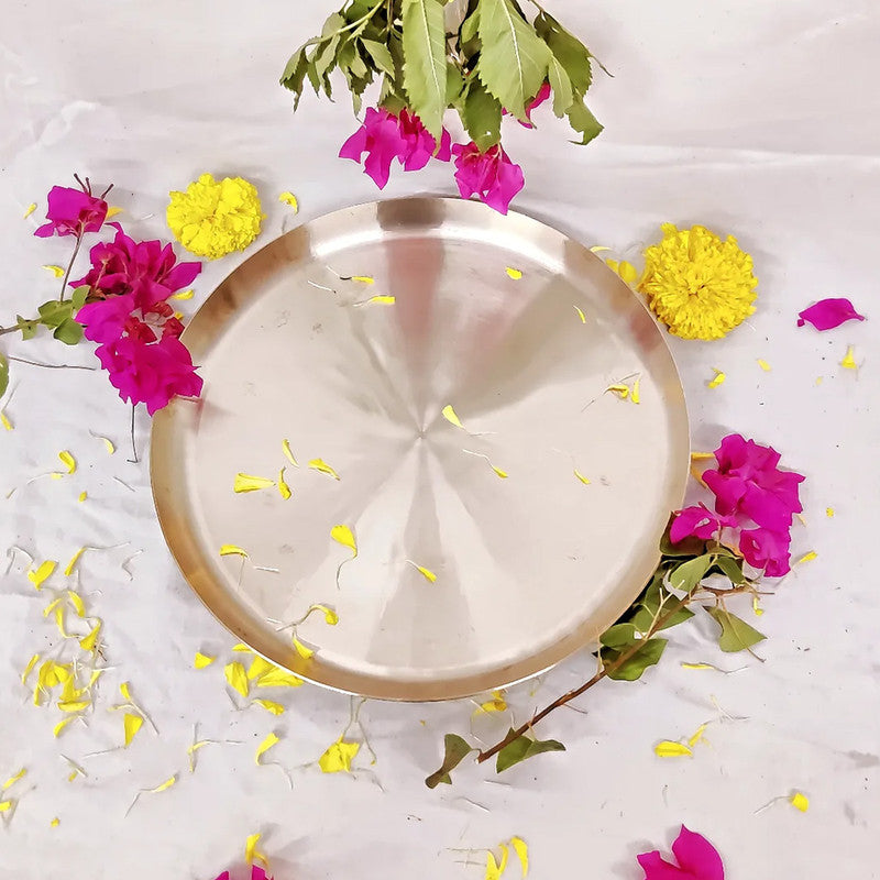Bronze Plate | Kansa Thali | Handcrafted | 11 inches By Kansyam Metalex