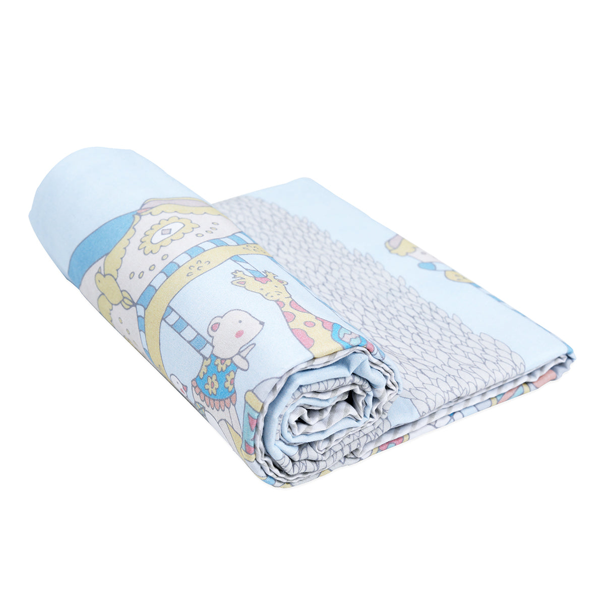 Organic Cotton Baby Dohar Blanket | Carnival Print | Blue