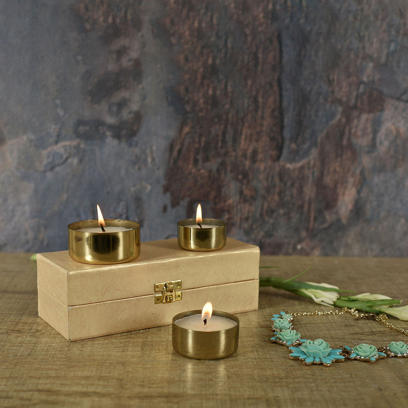 Metal Diyas Scented Candle - Set of 3