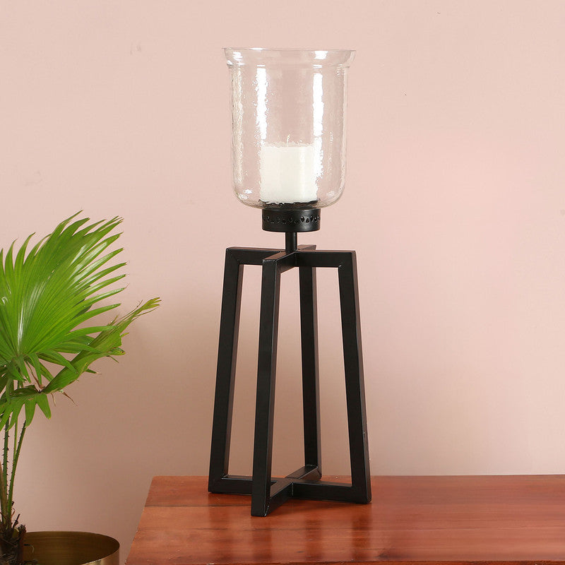 Hurricane Pillar Candle Holder | Small | 1.5 feet Tall By Manor House