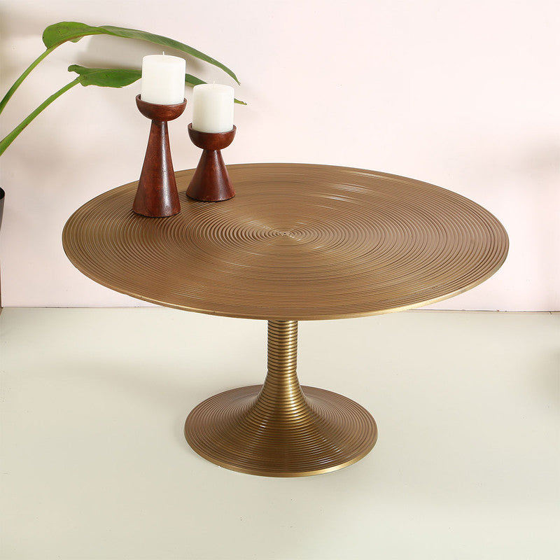 Antique Aluminum Round Table | Brass Finish By Manor House