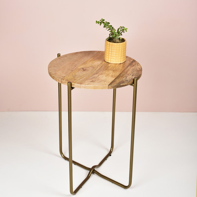 Brass Iron & Wood Table | Antique Finish By Manor House
