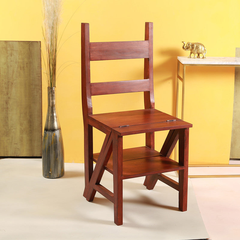 Wooden Chair Convertable Ladder | Brown By Manor House