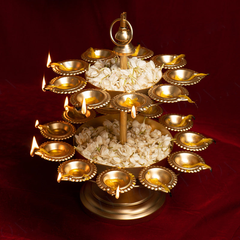 Diya Stand with Urli | 2 Layers | 16 inch By My Pooja Box
