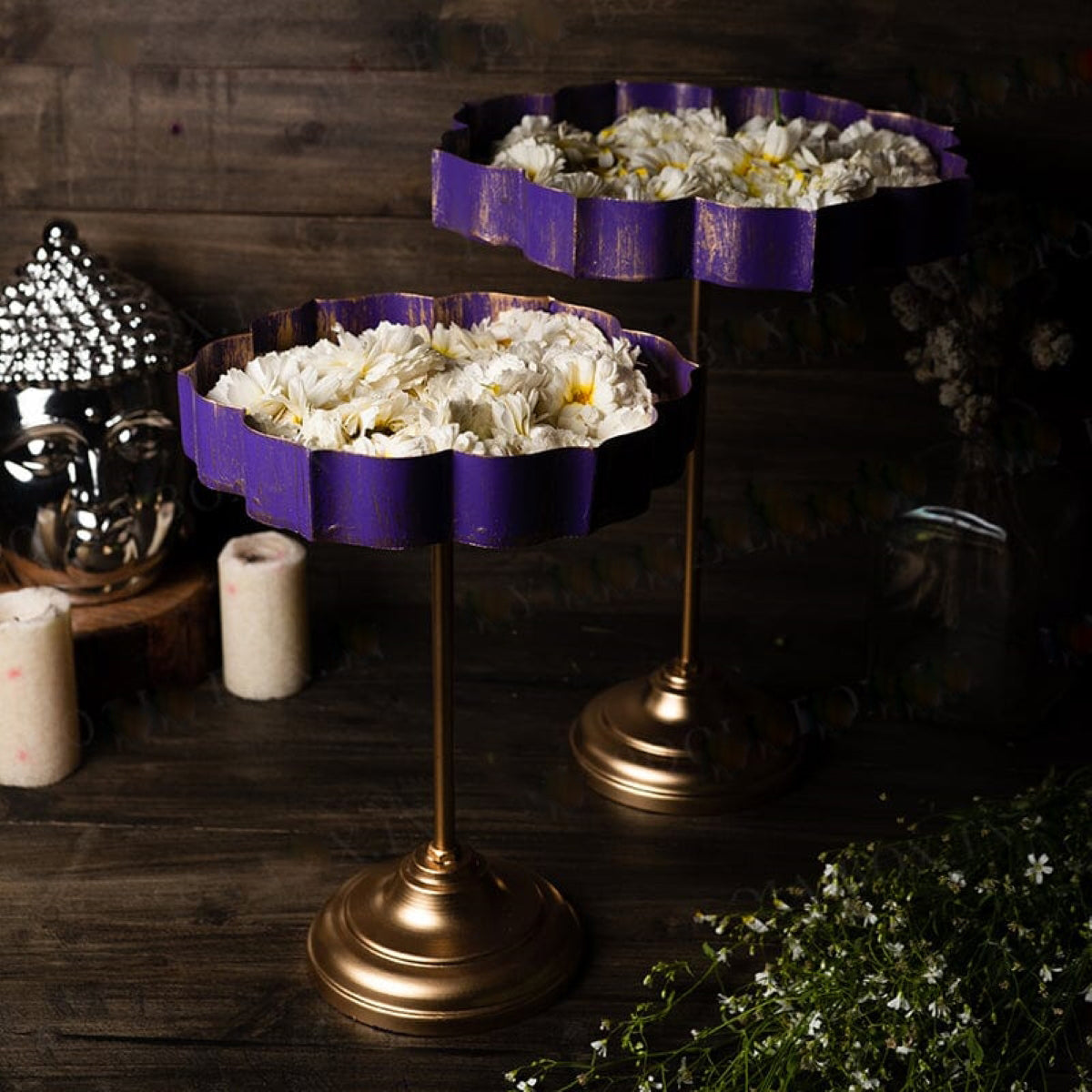 Iron Lotus Urli Bowl | Purple By My Pooja Box