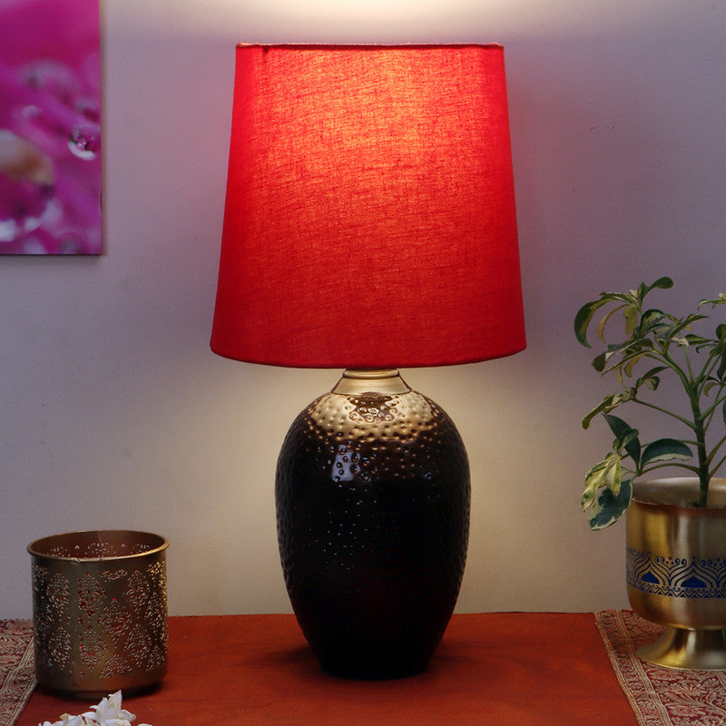 Iron Table Lamp | Bedside Lamp | Gold & Red