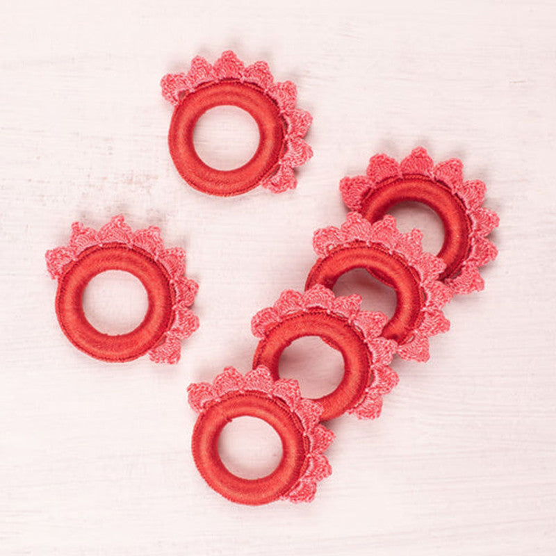 Crochet Napkin Holders | Red | Set of 6 By Samoolam