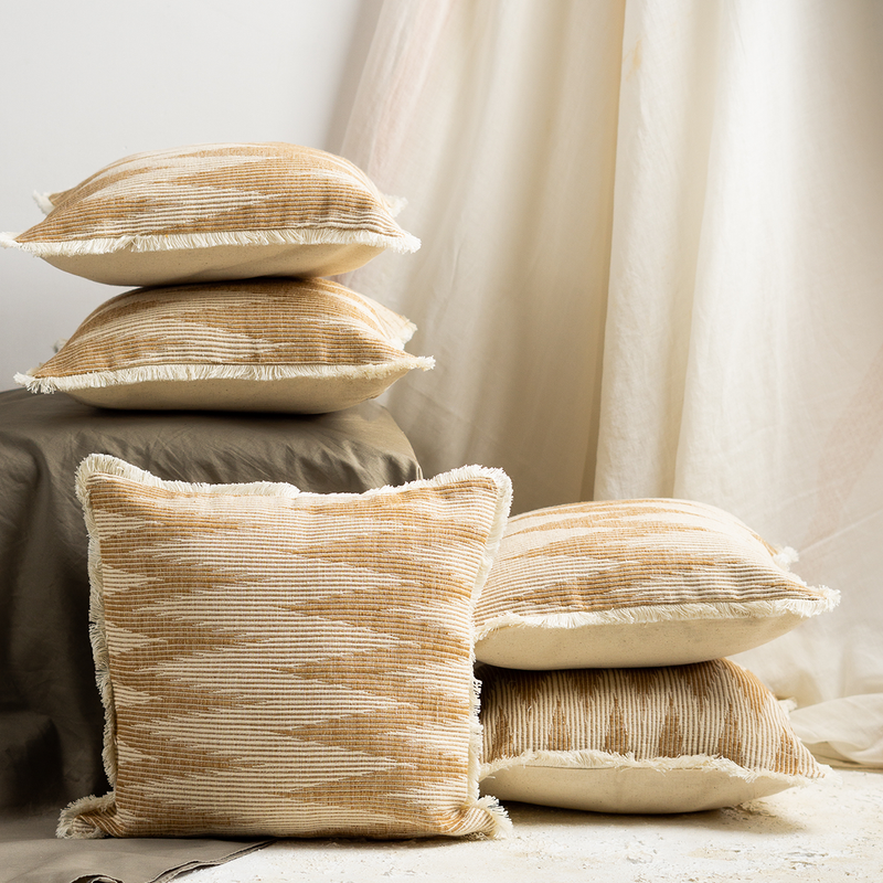 Cotton Cushion Cover | Beige | Set of 5 By Nestroots