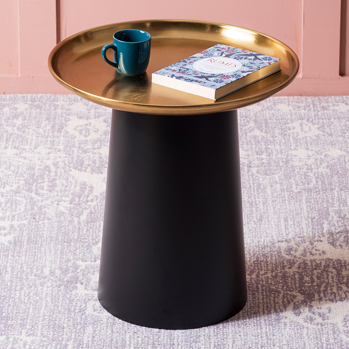 Iron Side Table | Gold & Black | 17 inches By Nestroots
