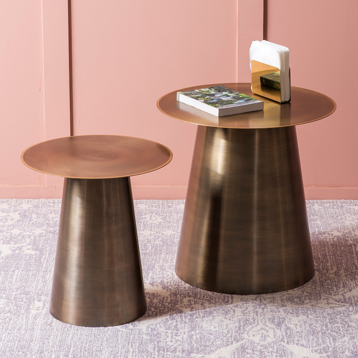 Iron Accent Table Set | Antique Gold | Set of 2