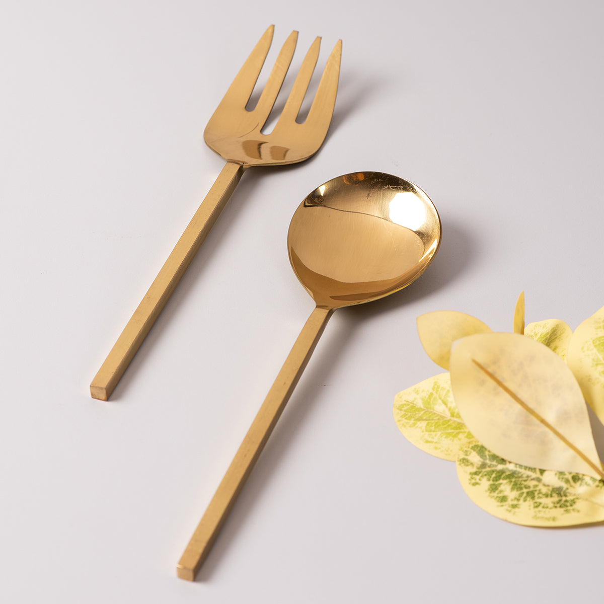 Stainless Steel Serving Spoons Set | Gold | Set of 2