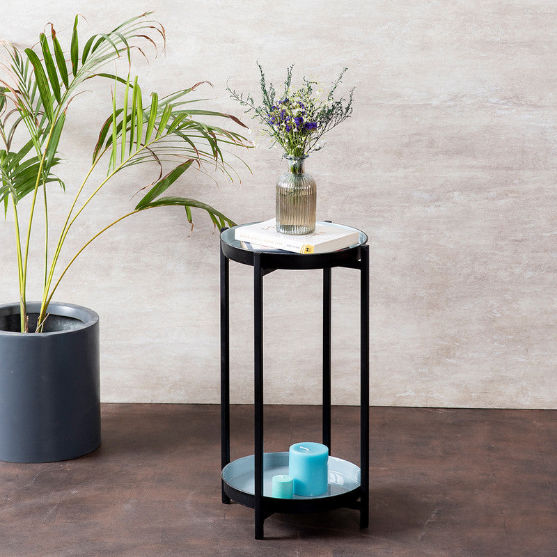Iron Side Table | Magazine Table | Black & Blue