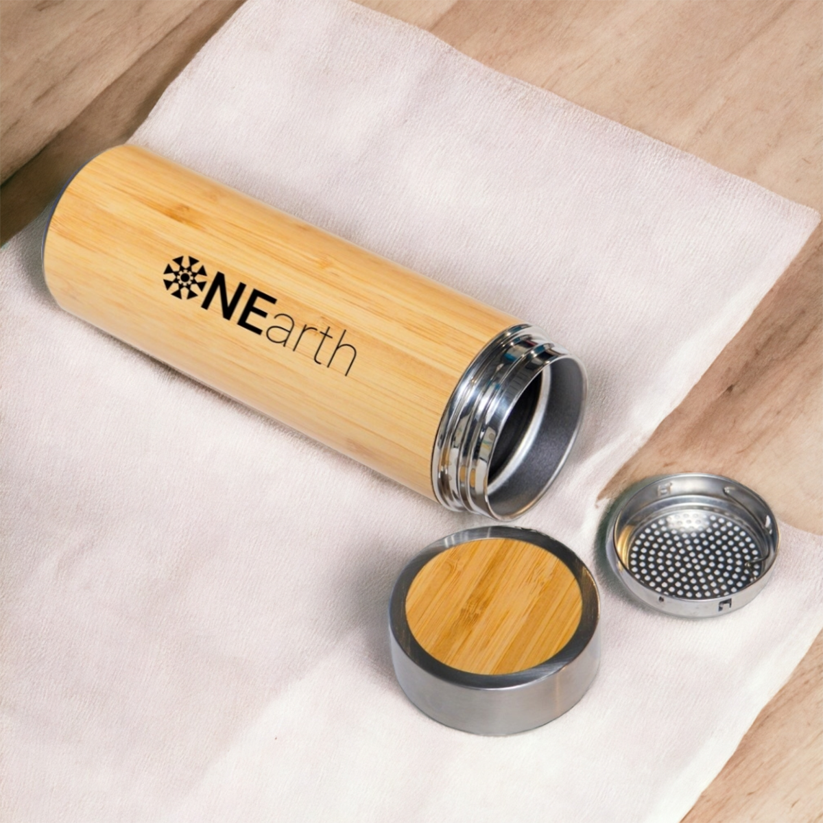 Bamboo Water Bottle | Beige | 450 ml By Onearth