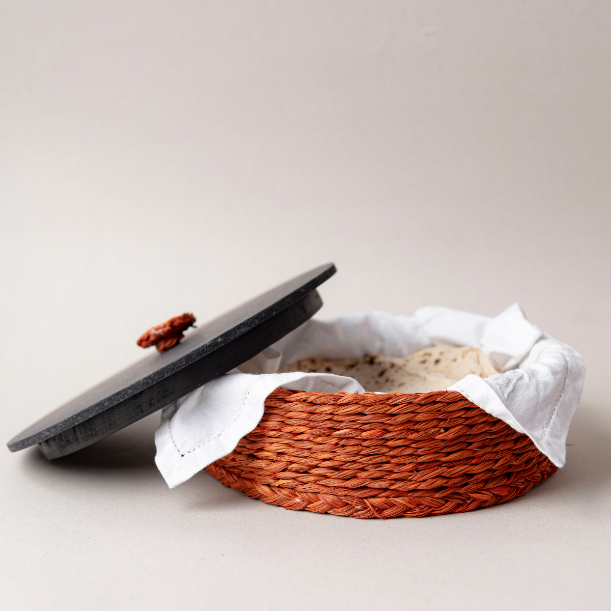 Sabai Grass Chapati Box | Orange | 23 cm By KadamHaat