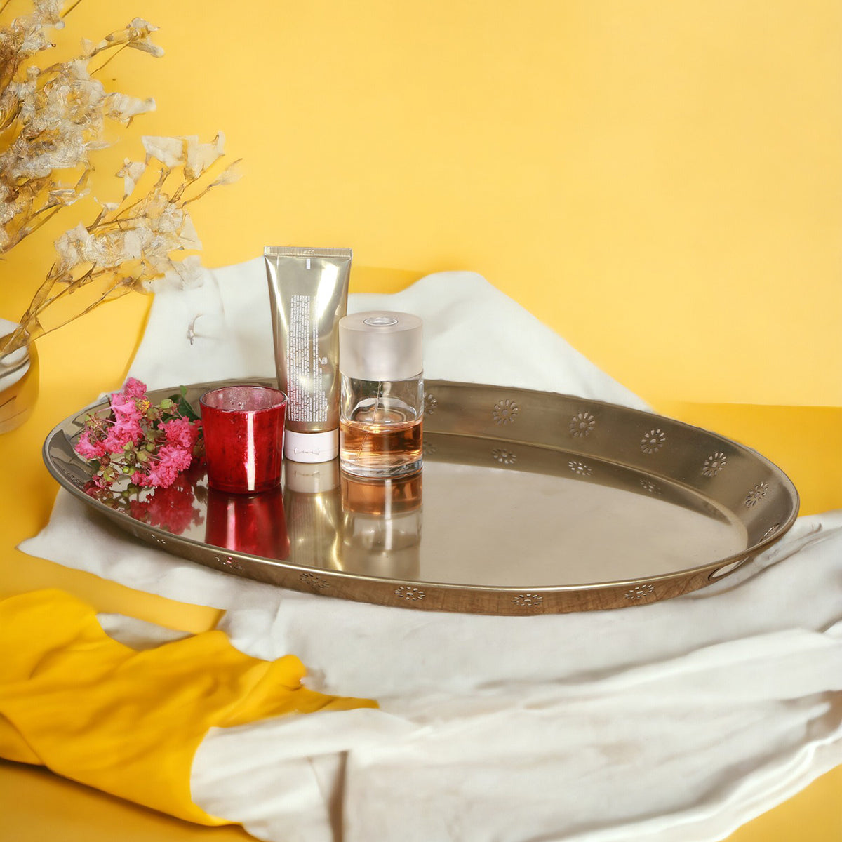 Stainless Steel Powder Gold Finish Tray