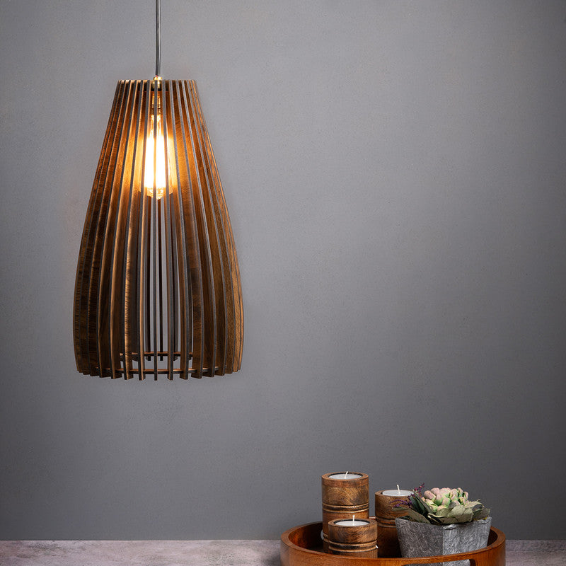 Pine Wood Ceiling Lamp | Aesthetic Styles | Brown