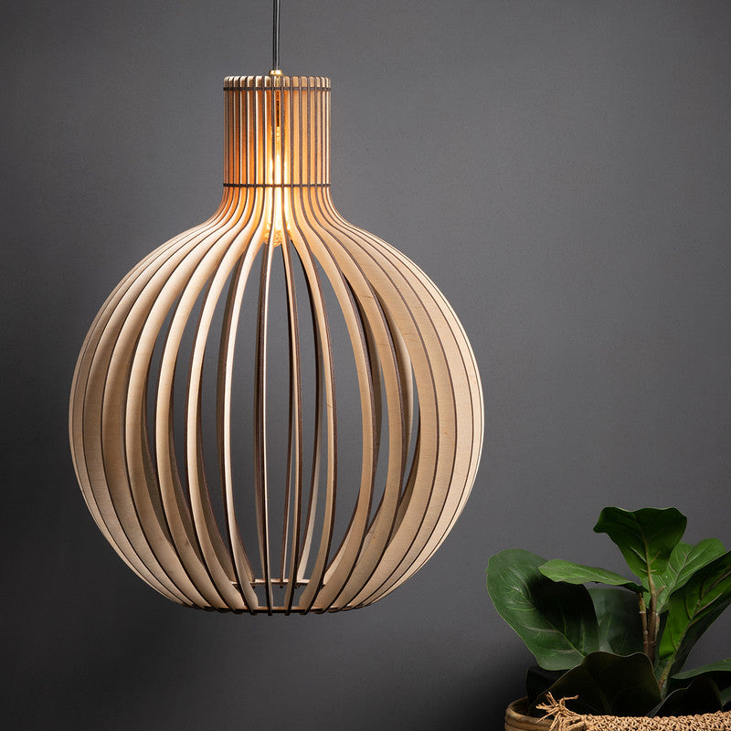 Birch Wood Ceiling Lamp | Bongo Ceiling Lamp | Beige By Think Artly