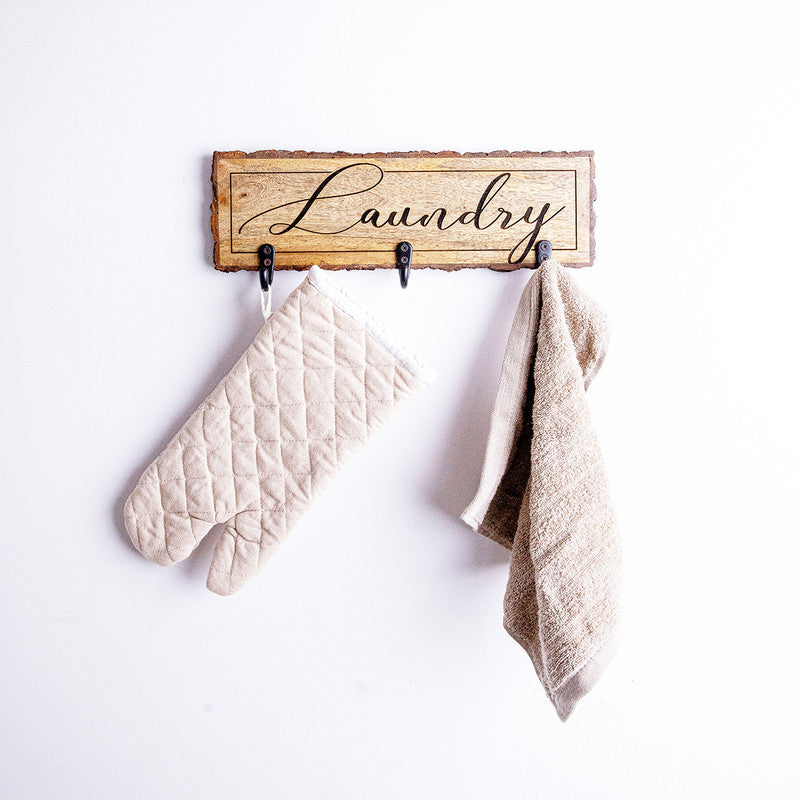 Wooden Wall Hanger for Laundry | Brown