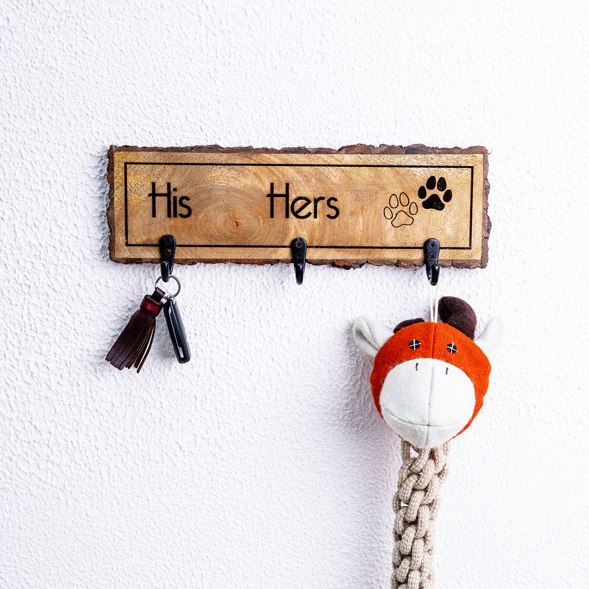 Wooden Key Holder | His & Her | Brown