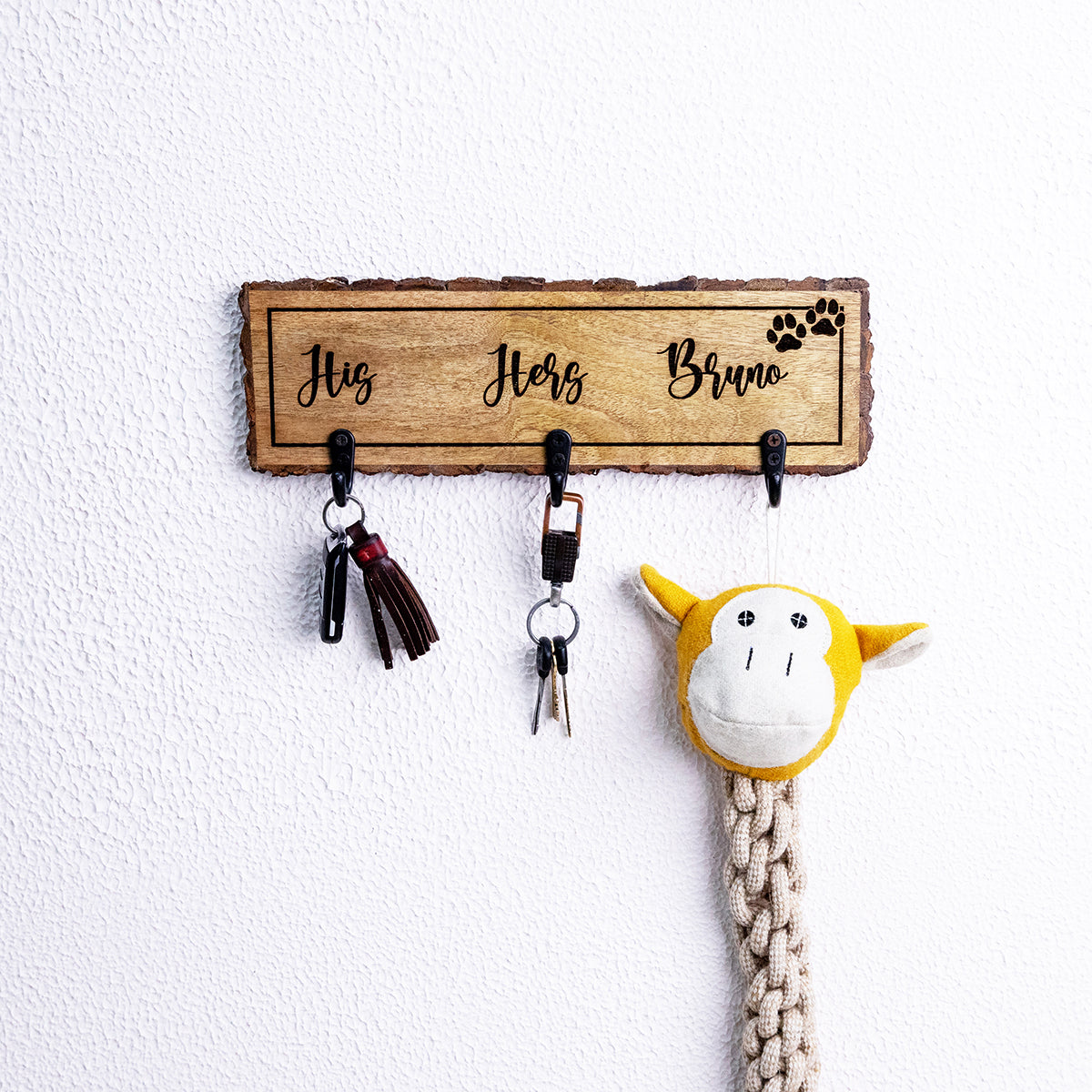 Wooden Key Holder | His & Her | Brown