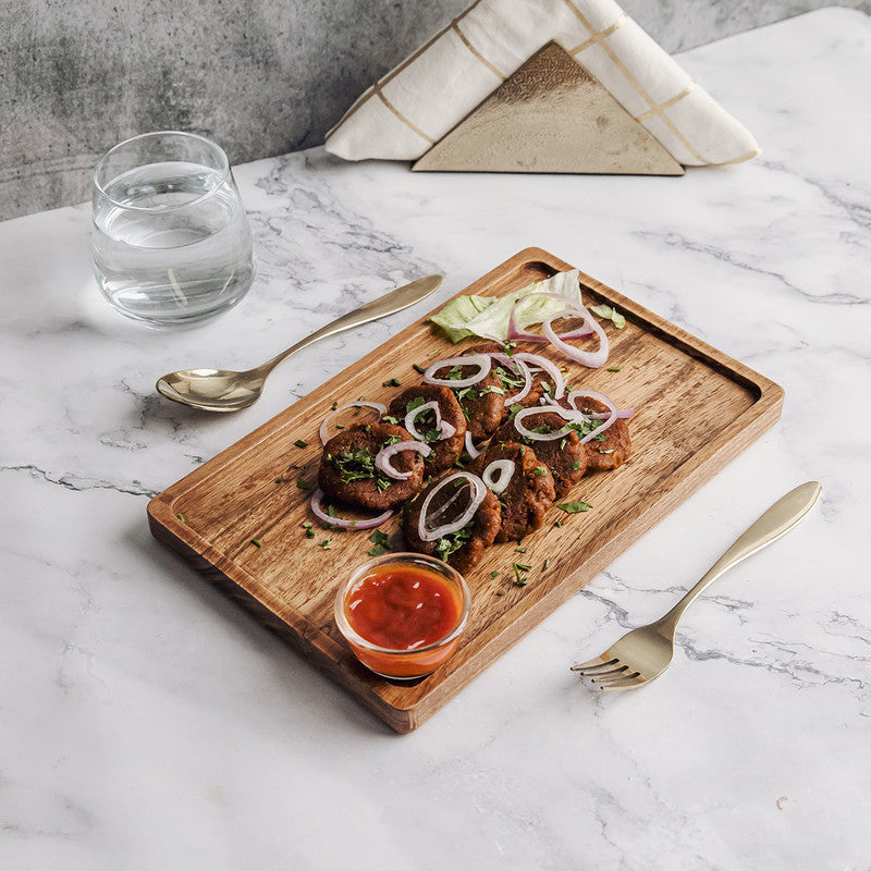 Acacia Wood Tray | Wooden Platter | Brown By Think Artly