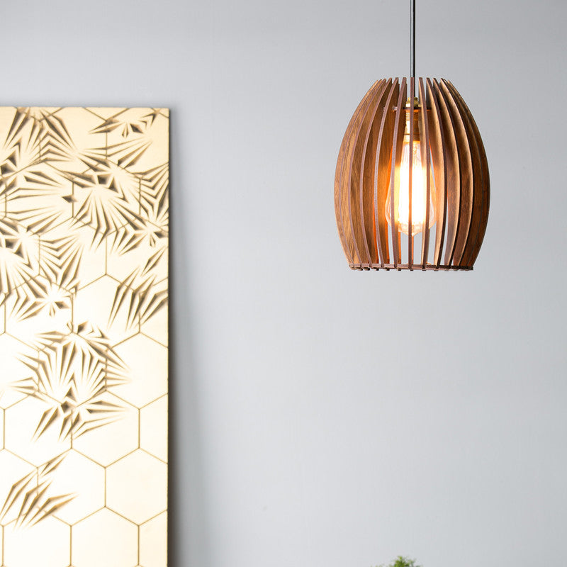 Pine Wood Ceiling Light | Brown By Think Artly