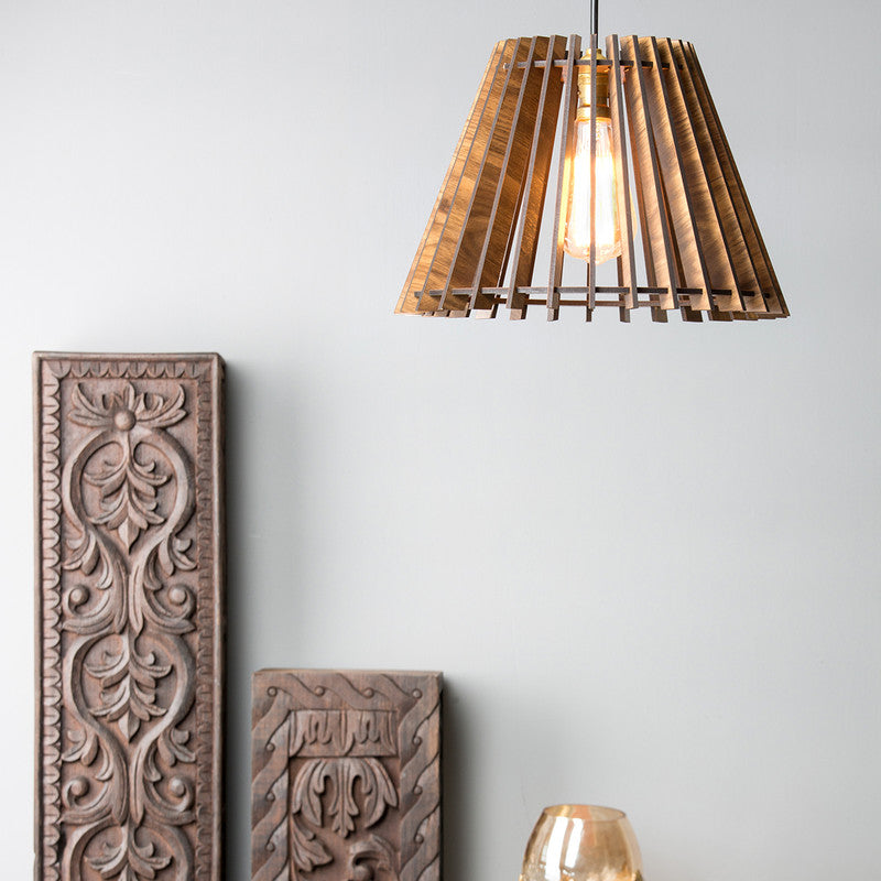 Pine Wood Ceiling Lamp | Home Decor | Brown