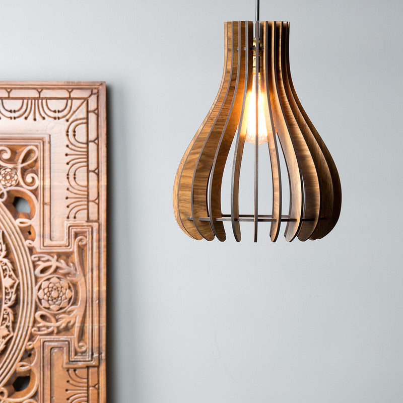 Hanging Lamp | Pine Wood Ceiling Lamp | Brown