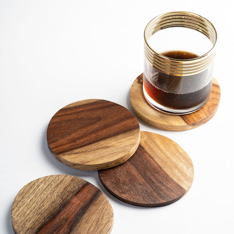Wooden Coasters | Sheesham Wood | Set of 4 By Think Artly