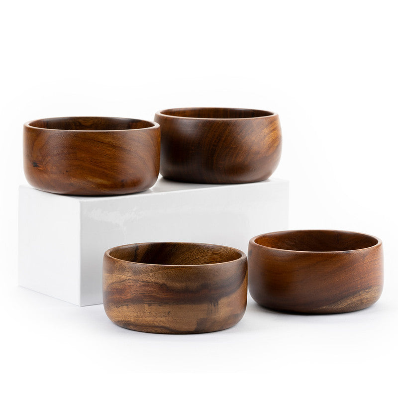 Wooden Bowl | Sheesham Wood | Set of 4 By Think Artly