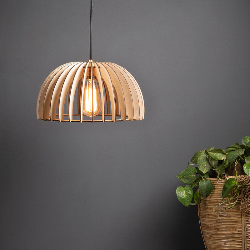 Hanging Lamp | Birch Wood Ceiling Lamp | Home Decor | Beige By Think Artly