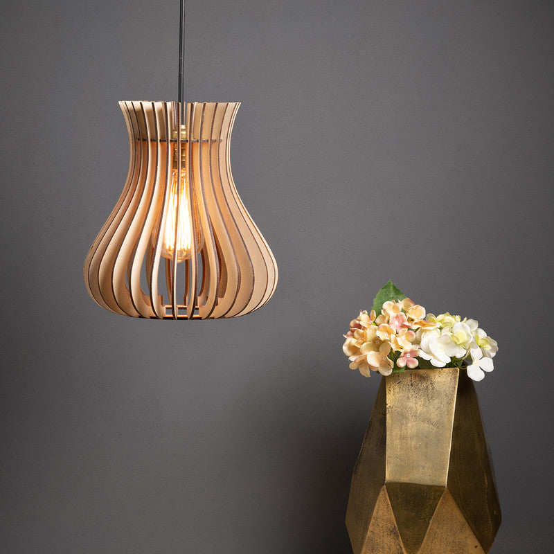 Birch Wood Ceiling Lamp | Beige