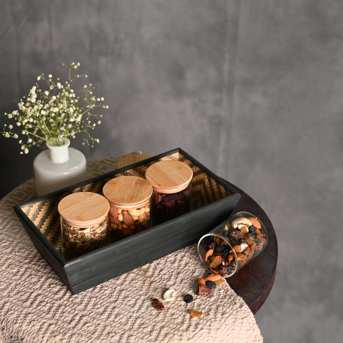 Bamboo Serving Tray | Black | 28 cm