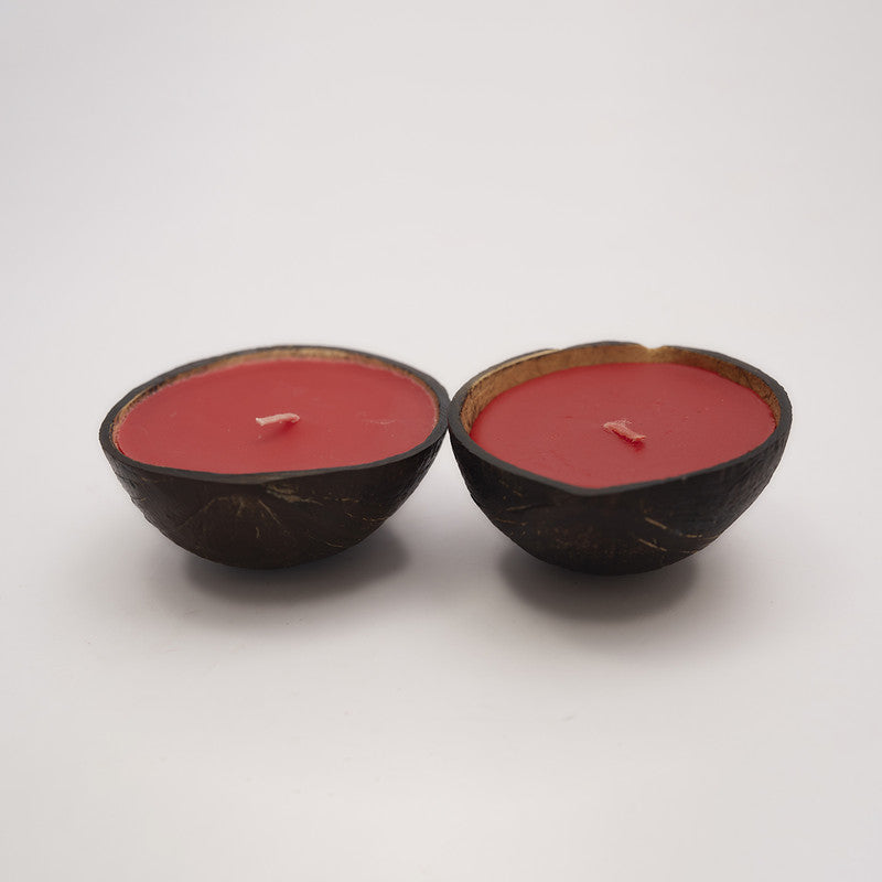 Soy Wax Scented Candle | Coconut Shell | Set of 2 By Thenga