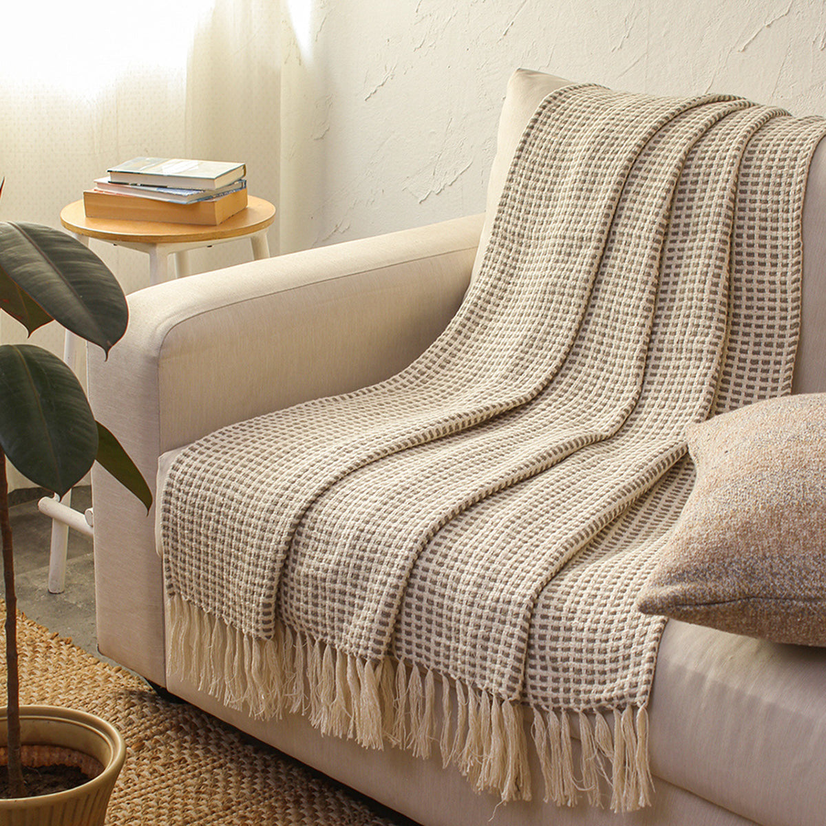 Cotton Sofa Throw | Grey | 130 x 150 cm By House This