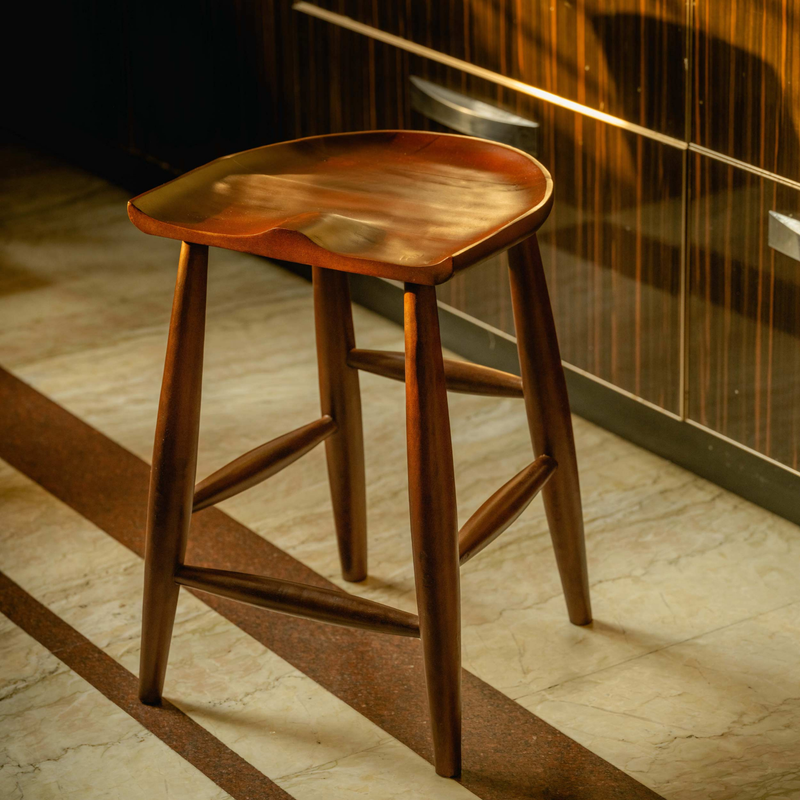 Kaathee - Four-Legged Handcrafted Wooden Stool By Araana Home