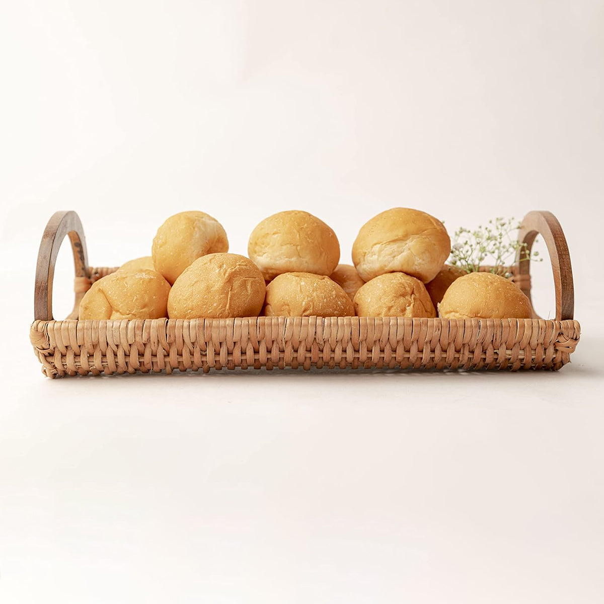 Wicker Serving Tray | Brown | 31 cm By KadamHaat