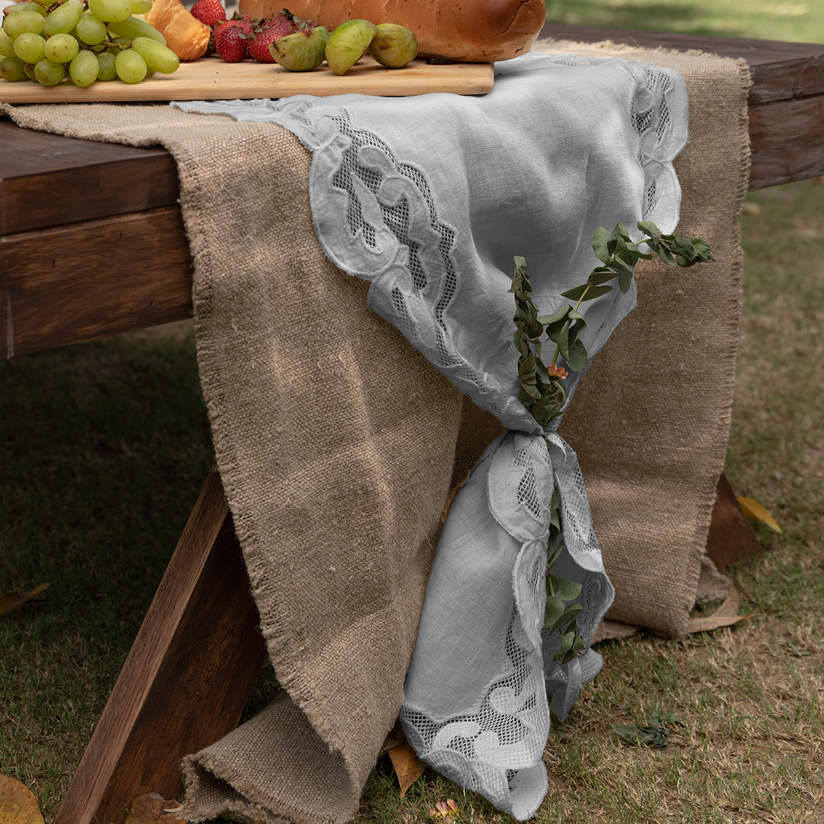 Linen Table Runner | Textured | Grey