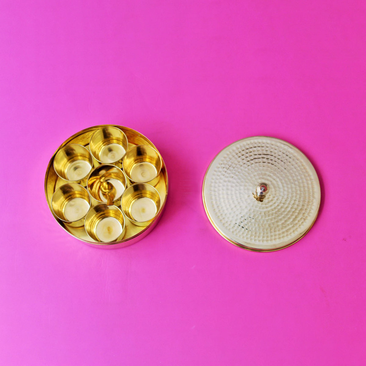 Brass Masala Box | 8 inches