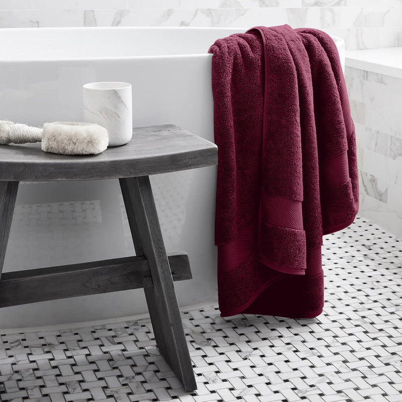 Organic Cotton Bath Towel| Burgundy By Amouve