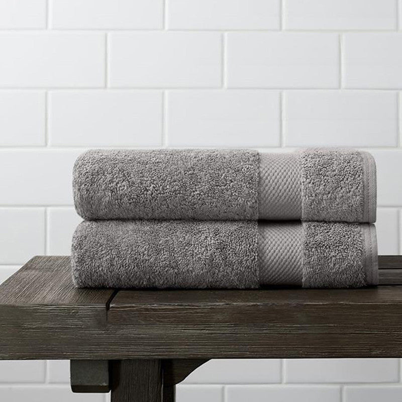 Organic Cotton Hand Towel | Set of 2 | Stone Grey By Amouve