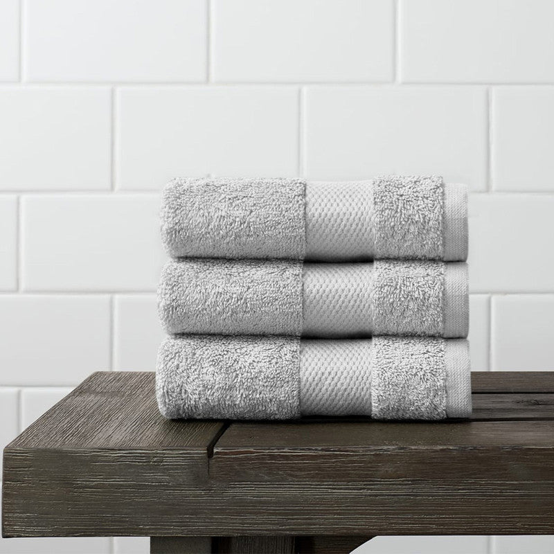 Organic Cotton Face Towel | Set of 3| Light Grey