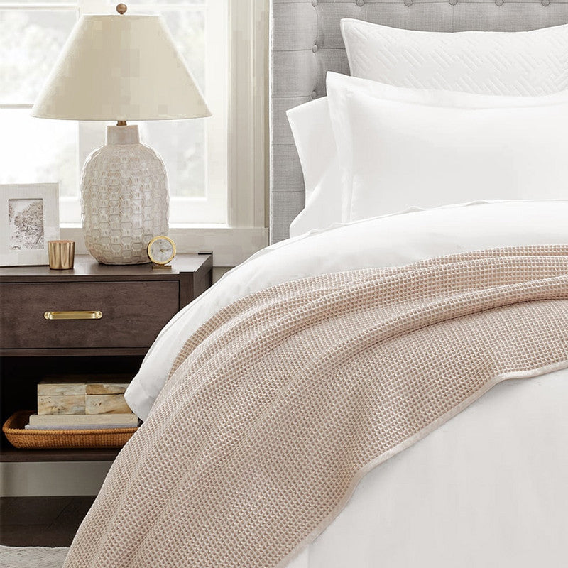 Organic Cotton Blanket | Beige By Amouve
